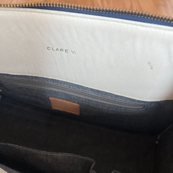 Clare V. Petite Sandrine Bag Color White Vachetta - Picture 9 of 16